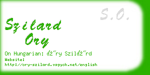 szilard ory business card